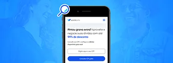 Celular mostrando o aplicativo do Acordo Certo