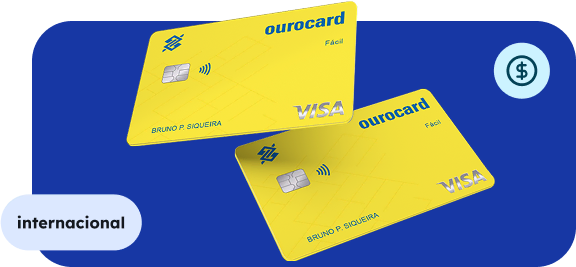 Imagem de dois cartões Ourocard Fácil